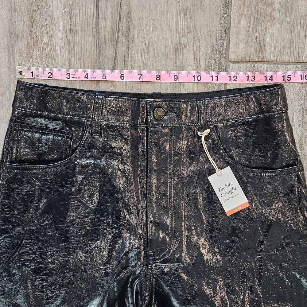 Abercrombie & Fitch The‎ 90’s Straight Ultra High Rise Vegan Leather Pants 30/10 - Picture 3 of 9
